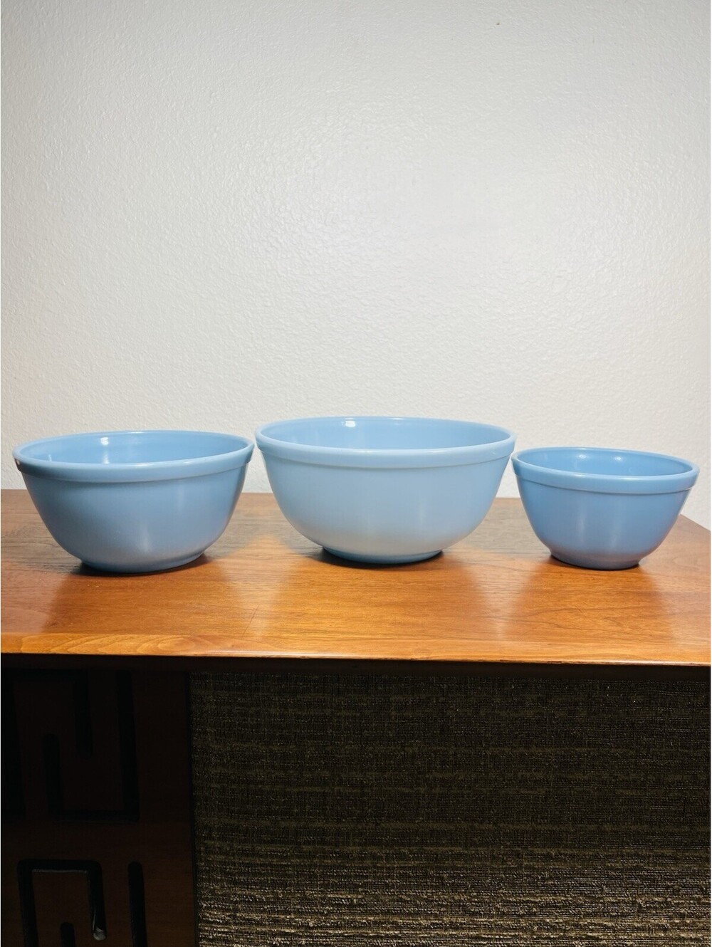 Vintage Pyrex Delphite Bluebelle Nesting Bowls 401 403 HTF - Picture 2 of 15
